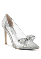 Enchanted Eve Clear Pointed Toe Pumps-Silver- Avah