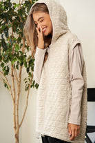 Urban Coziness Long Sleeve Hoodie Jacket-Beige-Avah