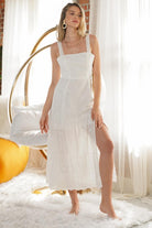 AVAH-Garden Dreams Eyelet Maxi Dress-White