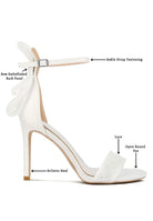 Enchantress Lace Bow Ankle Strap Stilettos - White-Avah