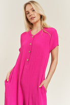 AVAH-Fucshia Bliss Wide Leg Jumpsuit