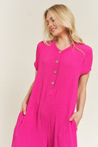 AVAH-Fucshia Bliss Wide Leg Jumpsuit