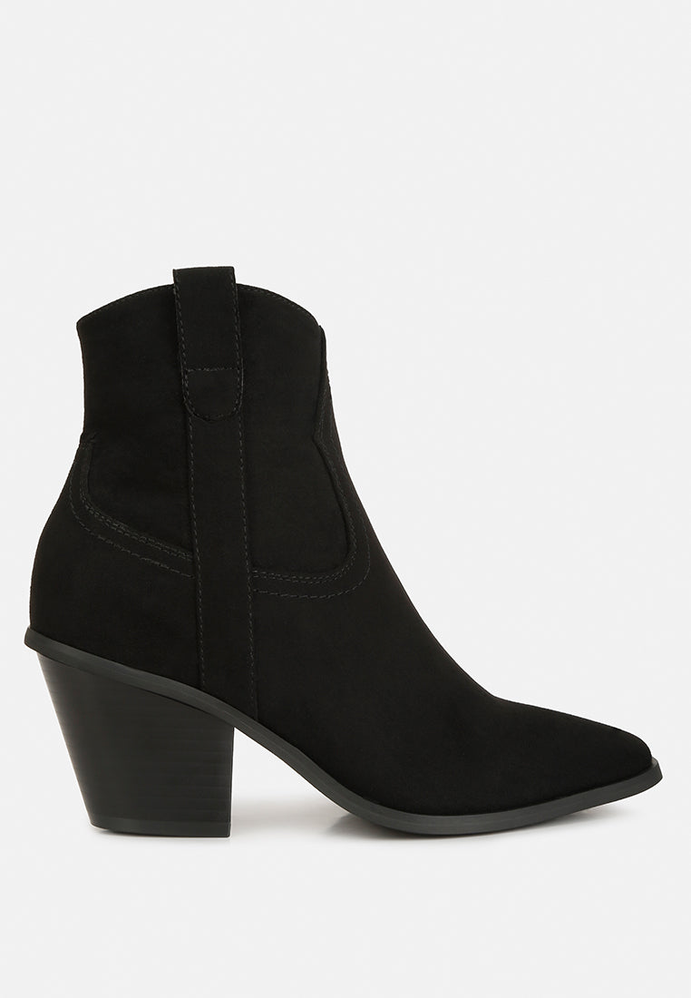 Black ankle boot on a white background