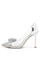 Enchanted Eve Clear Pointed Toe Pumps-Silver- Avah