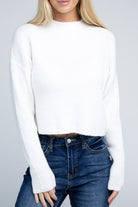 Sophisticated Warmth Mock Neck Pullover Sweater-Ivory-Avah