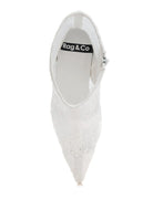 Top view of white lace ankle boot with cushioned insole