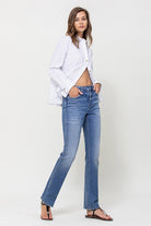Bella Straight-Leg High-Rise Jeans-Blue-AVAH