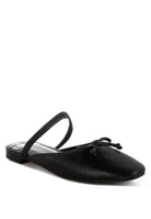 Black glitter ballet flats with bow accent
