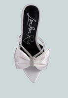 High Tea Rhinestone Bow Embellished Stiletto Sandals-3