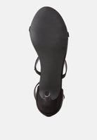 Black strappy Ankle Strap Mid-Heel Sandal