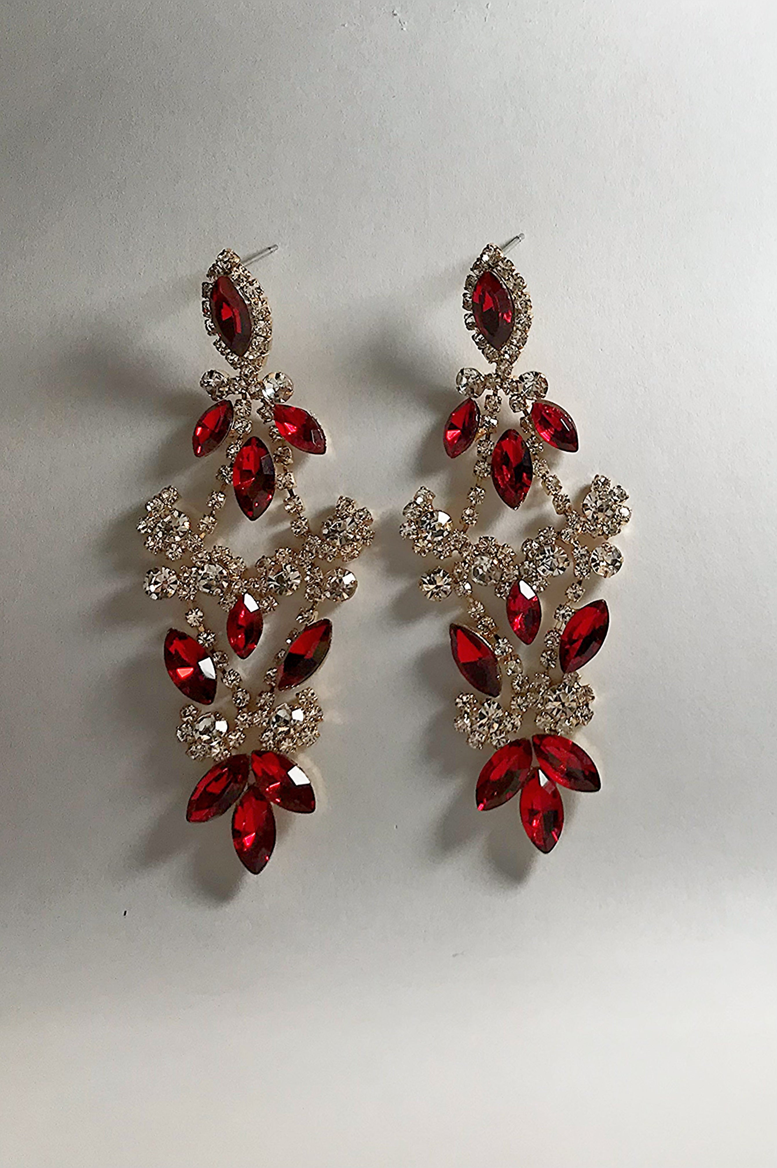 Scarlet Grandeur Chandelier Earrings