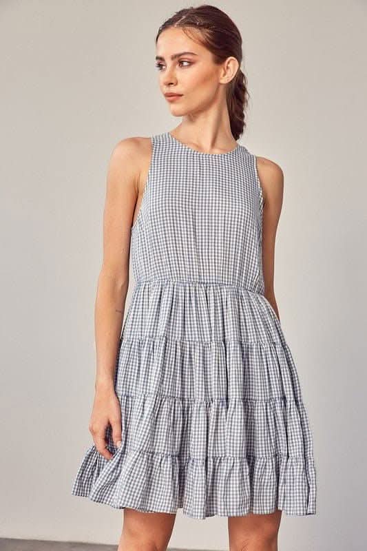 Sweet Things Gingham Tiered Mini Dress
