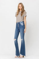 City Chic High Rise Distressed Flare Jean