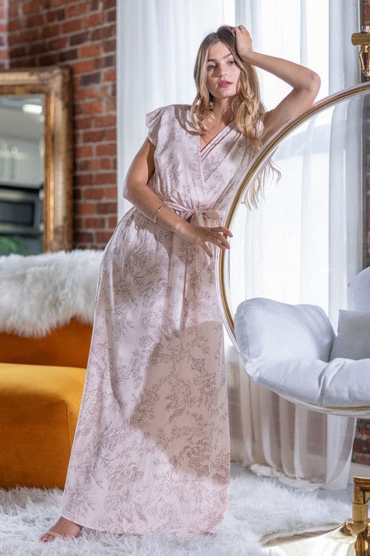 AVAH-Surprise Me Floral Maxi Dress With Sash-Pink