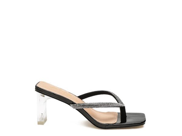 Crisp and clean, these high heel sandals are all about luxury. The crystal-embellished y-front design is glamorous and gorgeous with little effort. The thong strap makes them comfortable to wear while adding a feminine touch that makes you feel ready for anything- Avah Couture