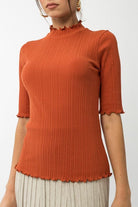 Everything Nice Mock Neck Short Sleeve Top - Available in 3 Colors