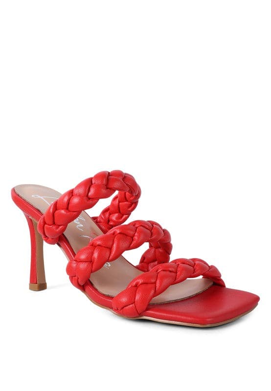 The high bae pointed heel braided sandals are a great choice for your next adventure. These square toed sandals feature 3 rich faux leather braided straps on the mid rise heel, making them comfortable and trendy. With delightful color options to choose from, you can take these beauties anywhere! Avah Couture