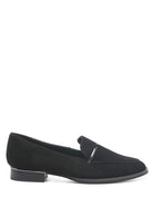 Suede leather loafers with metallic detail. Chic and easy on the feet, these suede slip ons keep your feet relaxed throughout the day when you have great plans to explore! Avah Couture