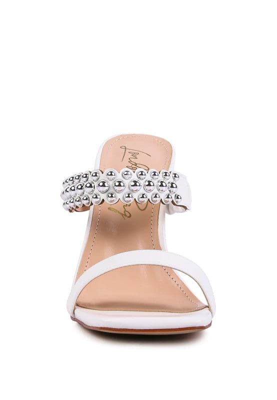 AVAH-Adira Studded High Heel Sandals-White