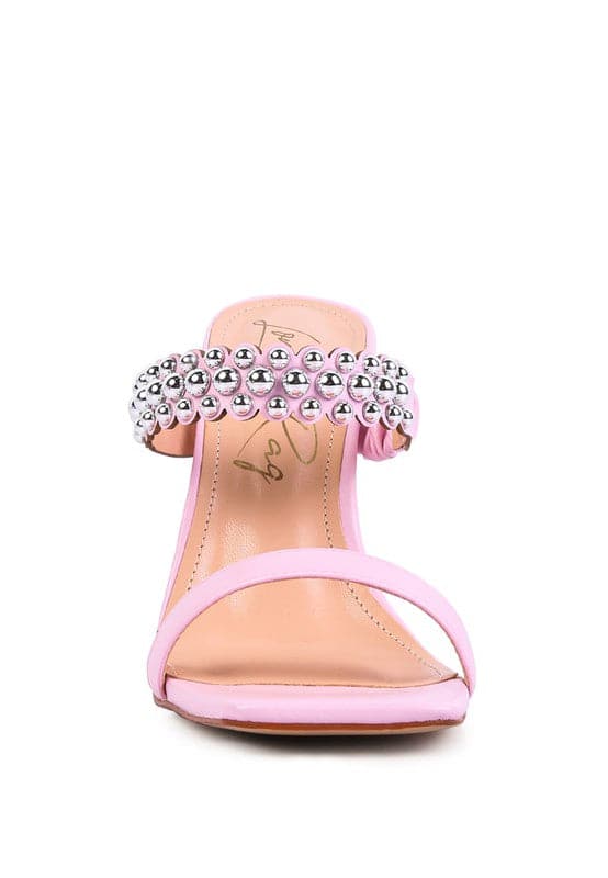 AVAH-Adira Studded High Heel Sandals-Pink