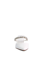 These elegant mid heels with rhinestone detail straps are the perfect finishing touch for your look. The pointed toe and sleek, sophisticated silhouette make them ideal for evening wear or just day to night style. Light, cushioning, with a dainty diamanté strap across the top, theses shoes can be paired with anything from jeans too dresses. 