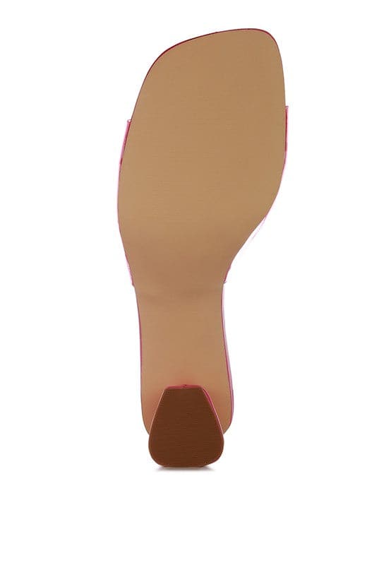 Pink Transparent Strap Slide Sandals- Avah Couture