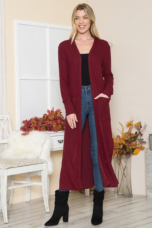 Down By The Bay Brushed Rib Pocket Cardigan - Available in 3 colors