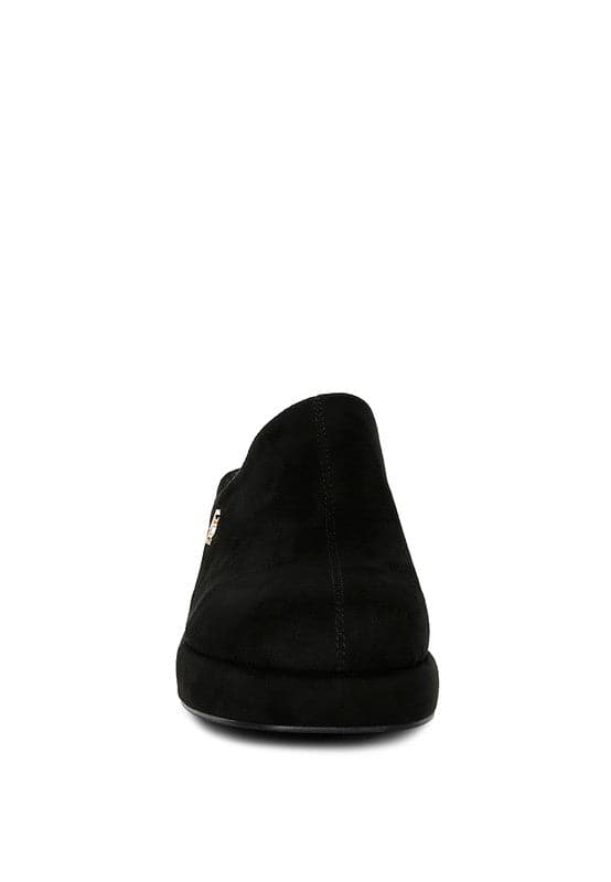 Delaney Suede Heeled Mule Sandals -Black