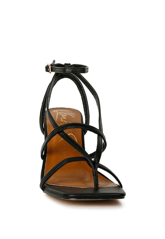 AVAH-Be Patient Strappy High Heel Sandals-Black