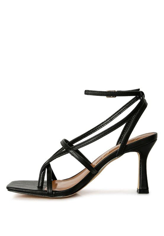 AVAH-Be Patient Strappy High Heel Sandals-Black