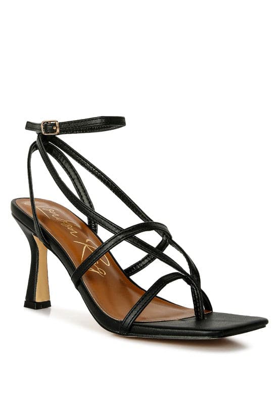 AVAH-Be Patient Strappy High Heel Sandals-Black