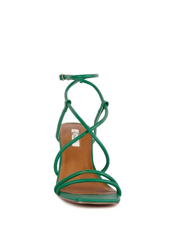 Avah Couture - Gracie Ankle Strap Wedge Sandals -Green