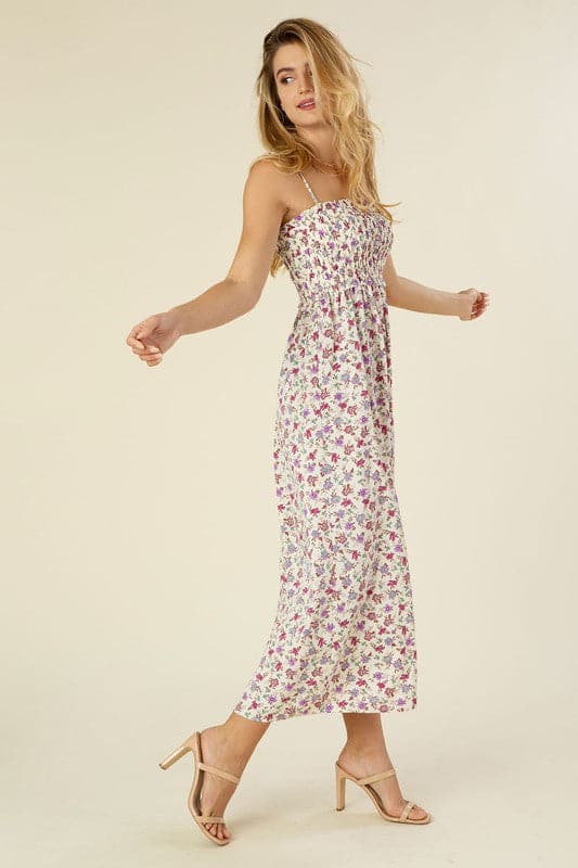 Floral Maxi Dress Smocked Cami-Avah Couture