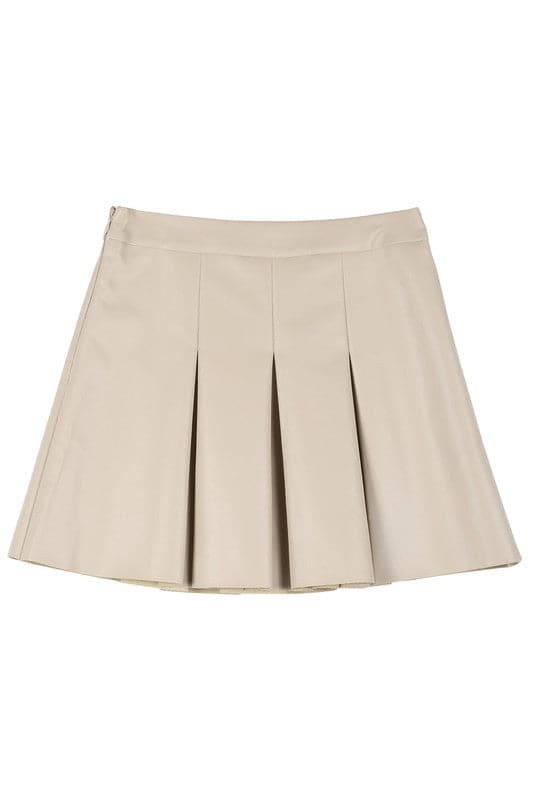 Alexis pleated leather outlet skirt