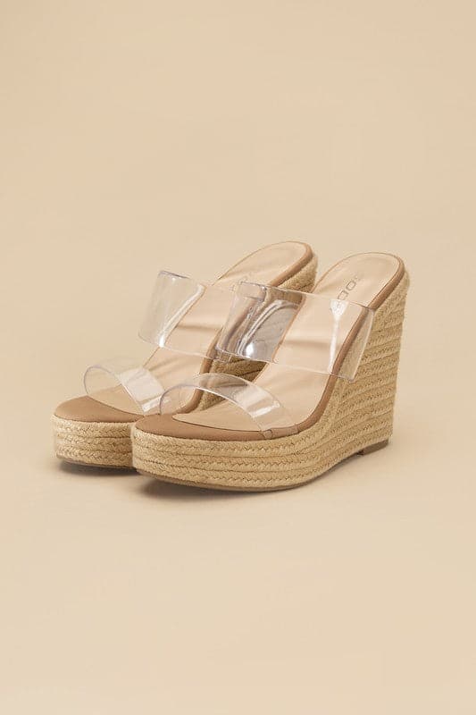 Clear Espadrille Wedges, Platform Sandals- Avah Couture