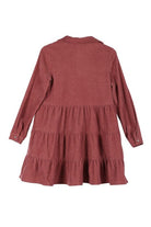 Timeless Corduroy Tiered Mini Dress - Blue or Pink