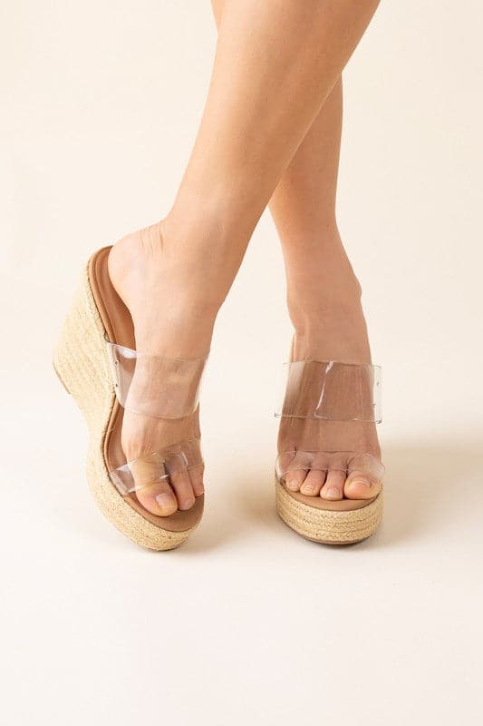 Clear Espadrille Wedges, Platform Sandals- Avah Couture