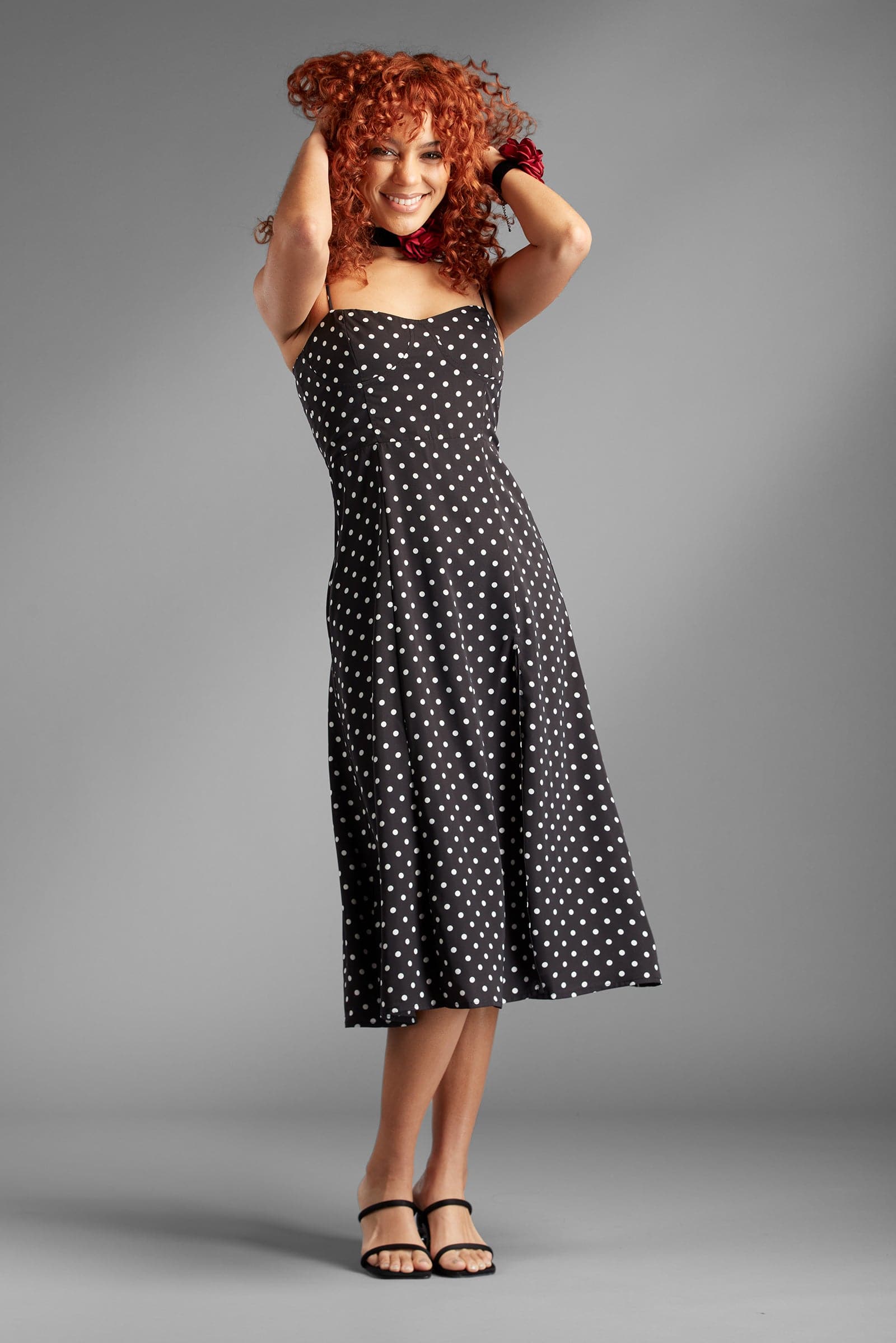 AVAH-Life by Design Black Polka Dot Dress