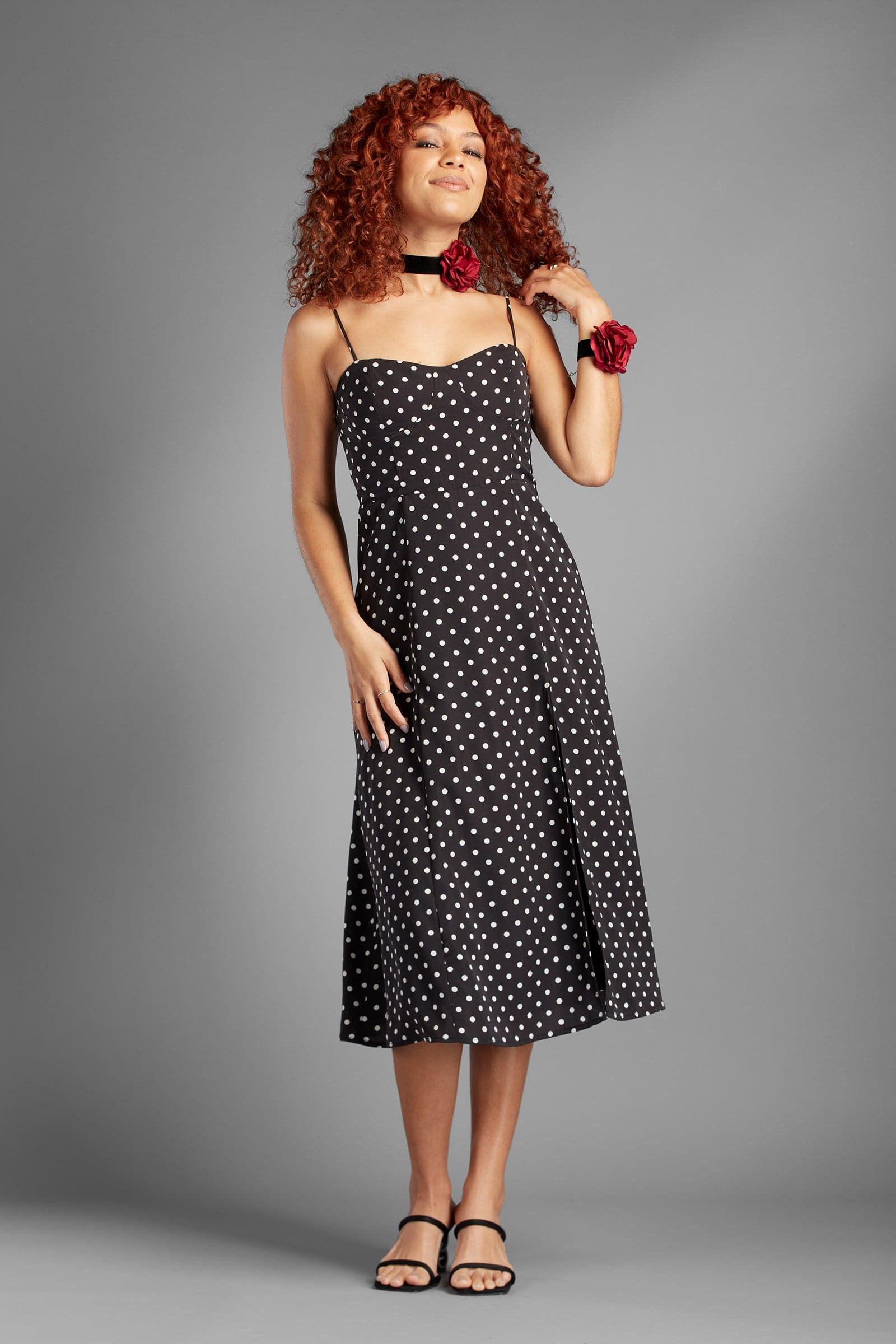 AVAH-Life by Design Black Polka Dot Dress