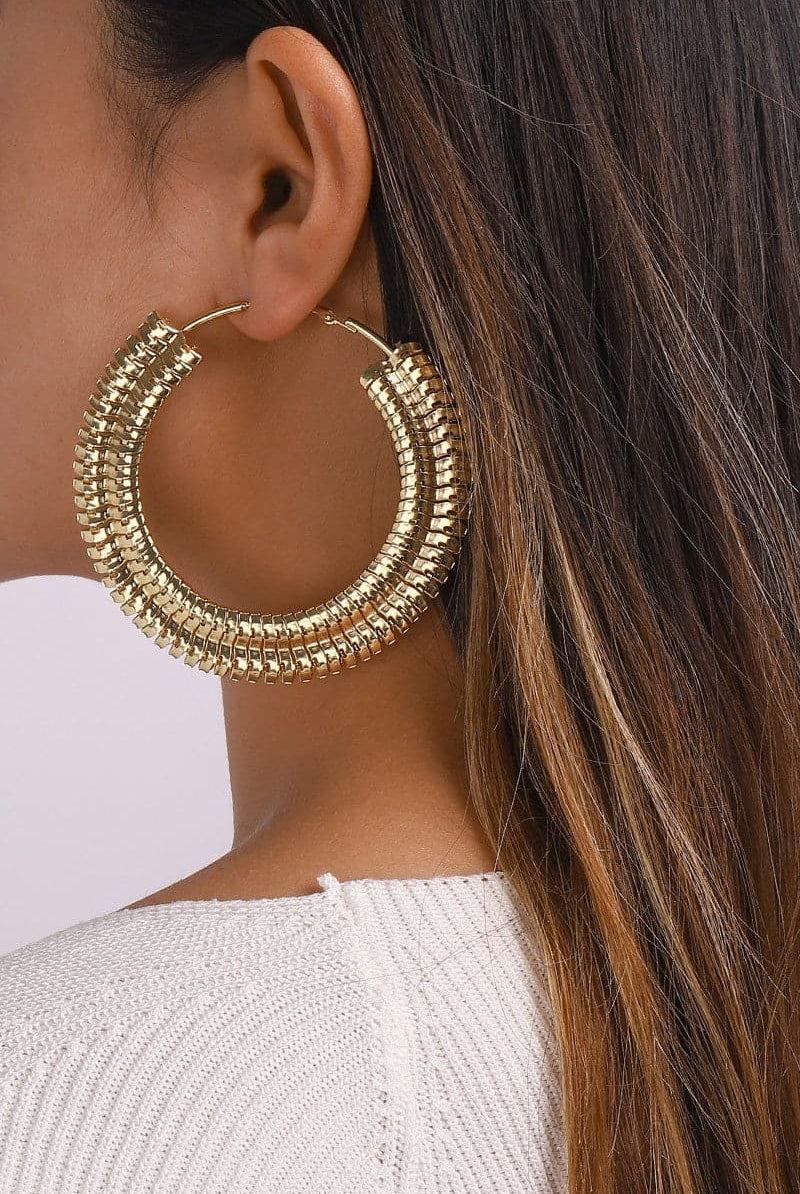 AVAH-Oversized Gold Hoop Statement Earrings