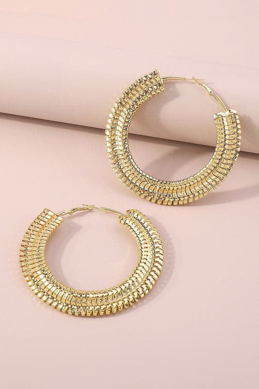 AVAH-Oversized Gold Hoop Statement Earrings