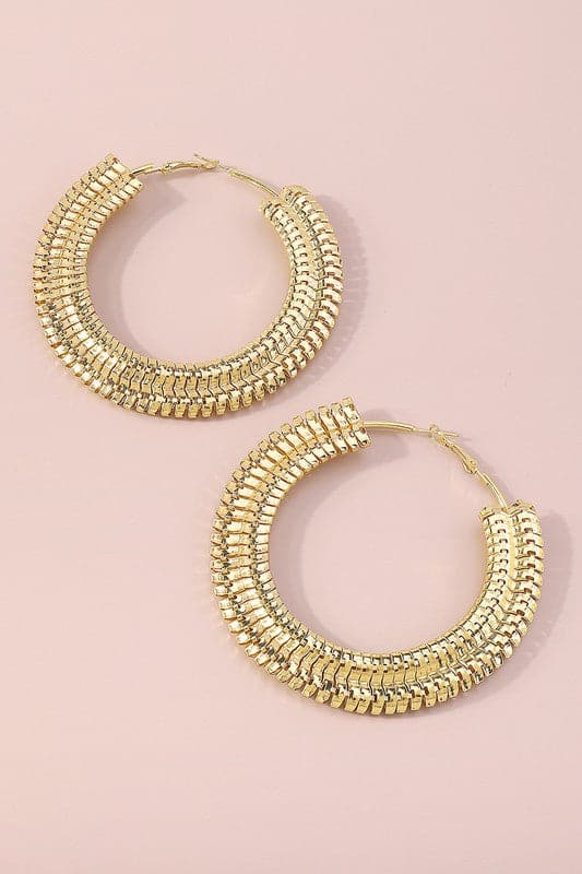 AVAH-Oversized Gold Hoop Statement Earrings