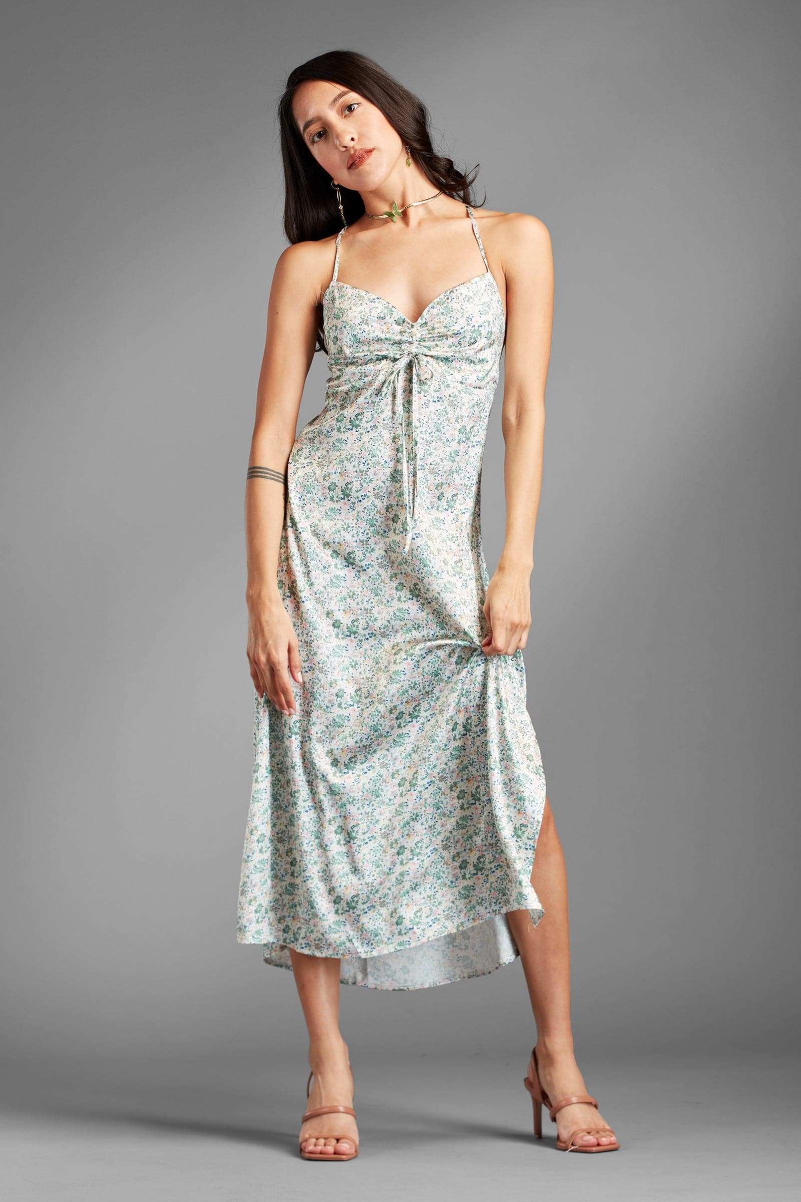 AVAH-Your-Delight-Green-Silky-Floral-Midi-Slip-Dress