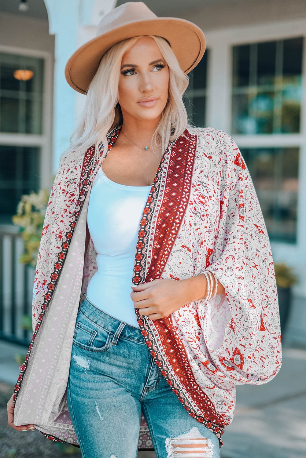 Pacific Coast Mixed Print Kimono - AVAH