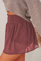 Vintage Rose Textured Smocked Waist Shorts - AVAH