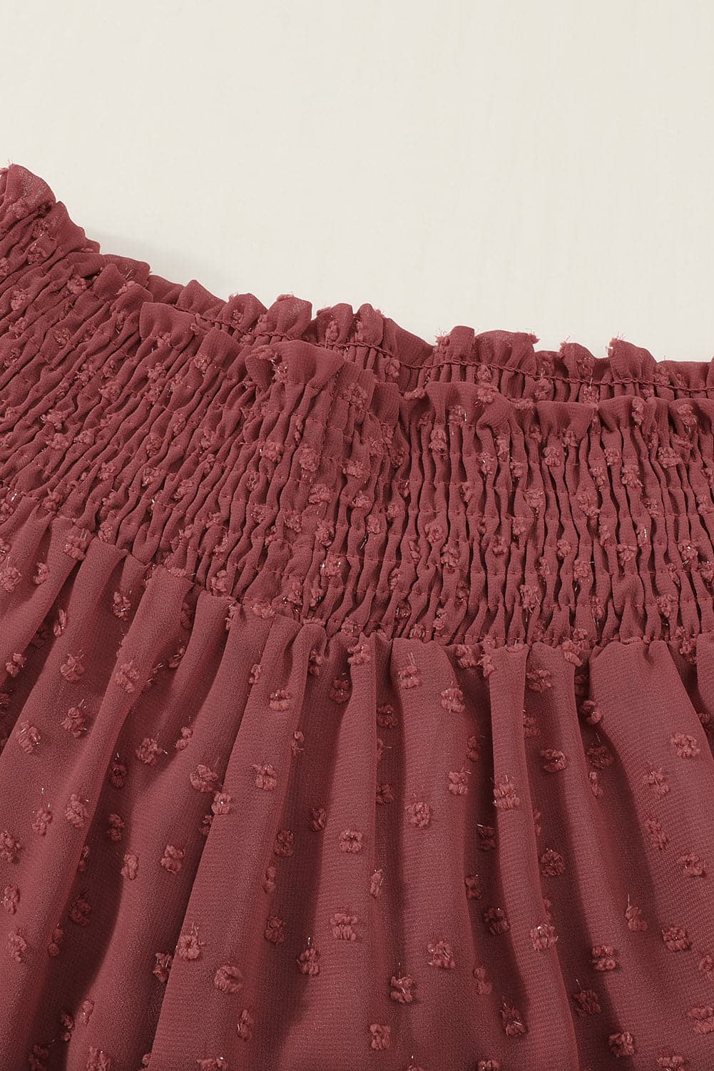 Vintage Rose Textured Smocked Waist Shorts - AVAH