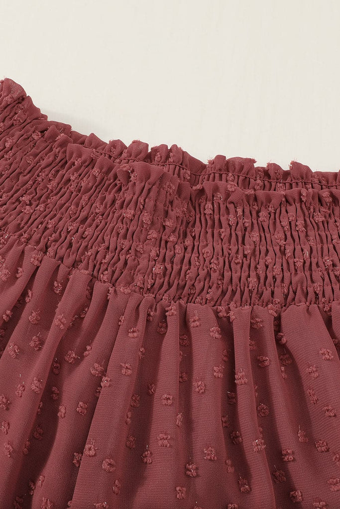 Vintage Rose Textured Smocked Waist Shorts - Avah Couture