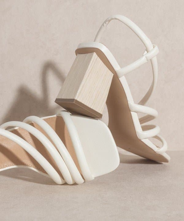 Ashley Wooden Heel Sandal - Avah Couture