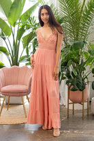 Boardwalk Lace Inset Wide Leg Jumpsuit-Pink - AVAH