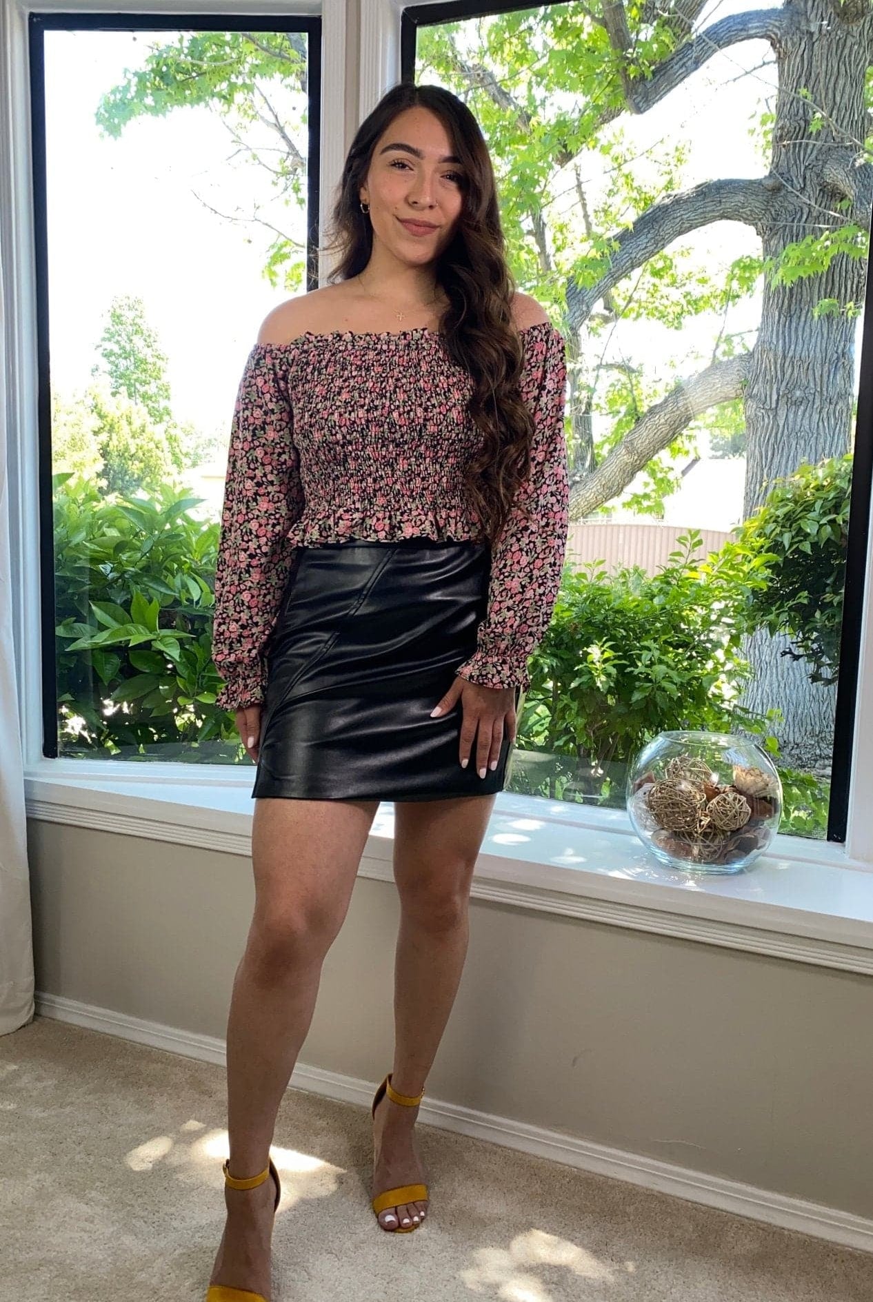 Celine Faux Leather Mini Skirt - Black - Avah Couture
